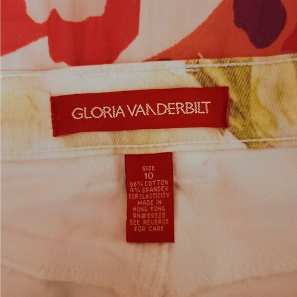 Gloria Vanderbilt Denim Sz 10 Capris, Roses and Leaves, HIgh Rise, New - Picture 5 of 5
